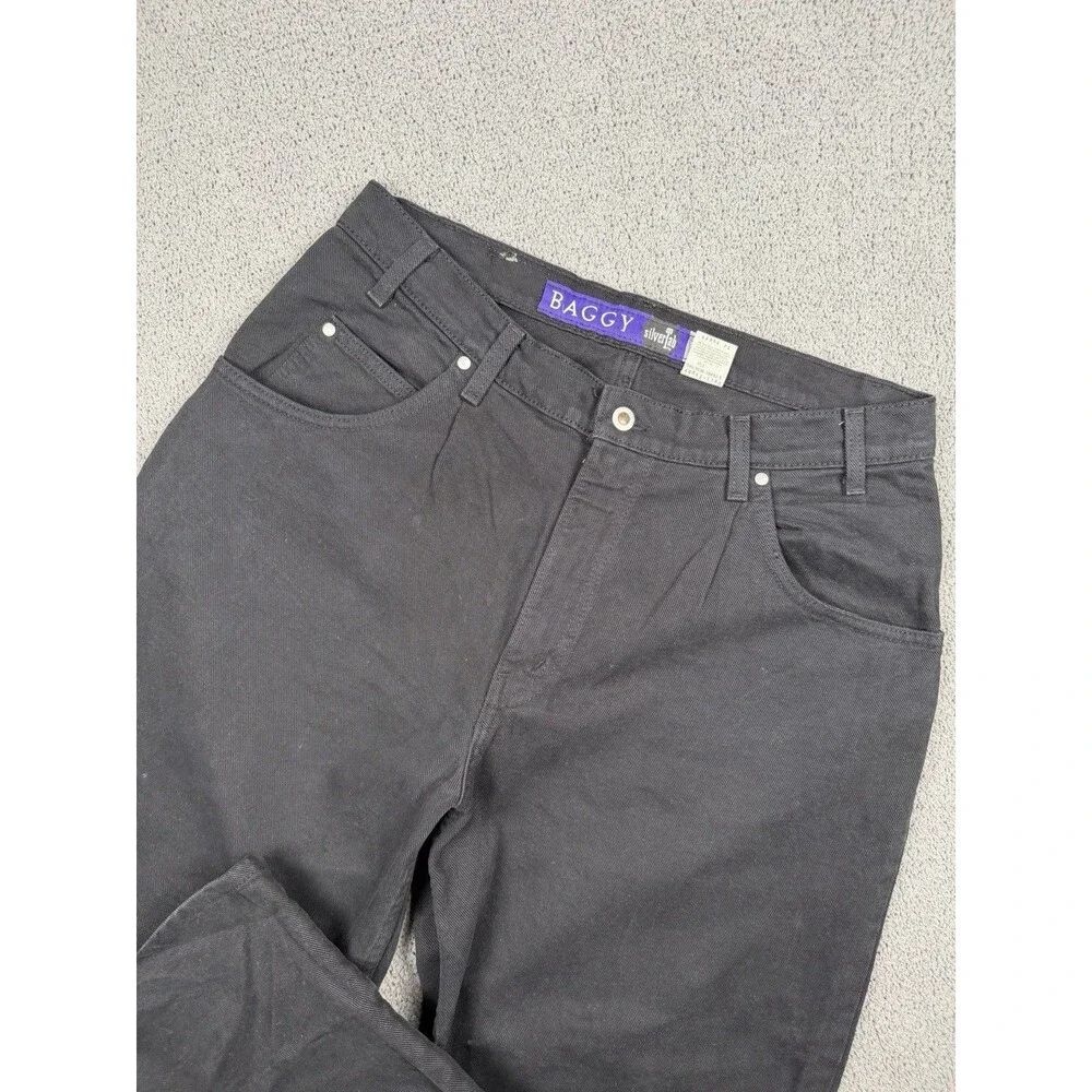 Vintage Levis SilverTab Jeans Mens 36x34 Black Made in USA Baggy 90s